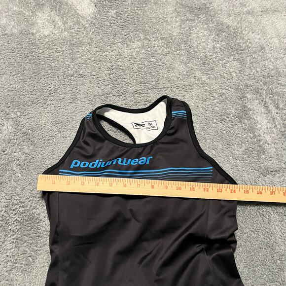 Podiumwear Tank Top Shirt Womens Medium Racer back Cycling Built In Bra Pockets - Picture 7 of 7